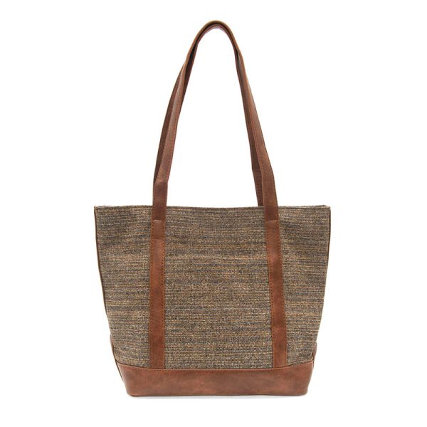 NEUTRAL TIA TWEED FRONT POCKET TOTE