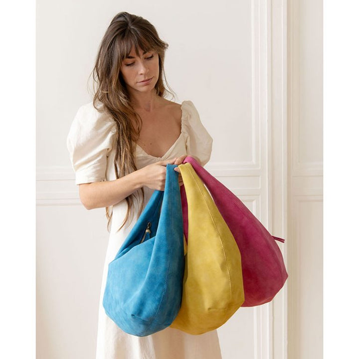 COBALT BIANCA SOFT CRESCENT SHOULDER BAG