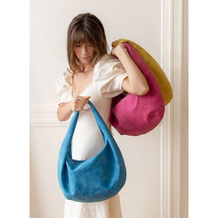 COBALT BIANCA SOFT CRESCENT SHOULDER BAG
