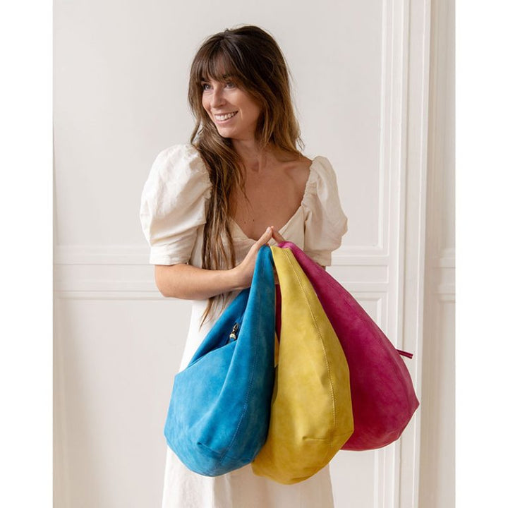 COBALT BIANCA SOFT CRESCENT SHOULDER BAG