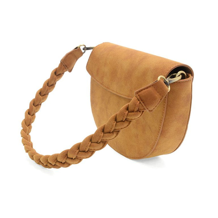 TOFFEE LUNA CRESCENT CROSSBODY WITH BRAIDED STRAP