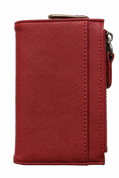 BOBBIE CRIMSON BIFOLD WALLET WITH CARABINER