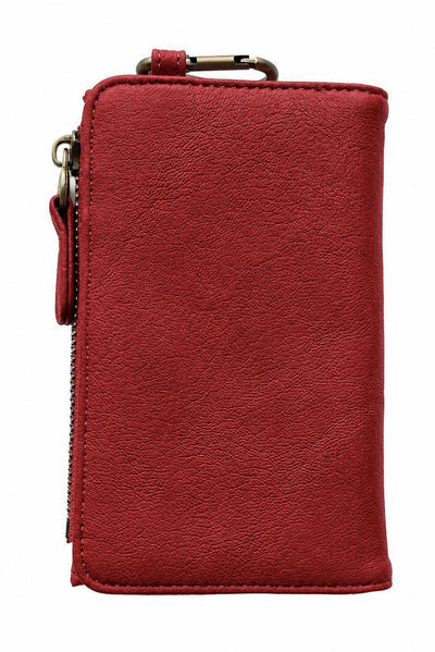 BOBBIE CRIMSON BIFOLD WALLET WITH CARABINER