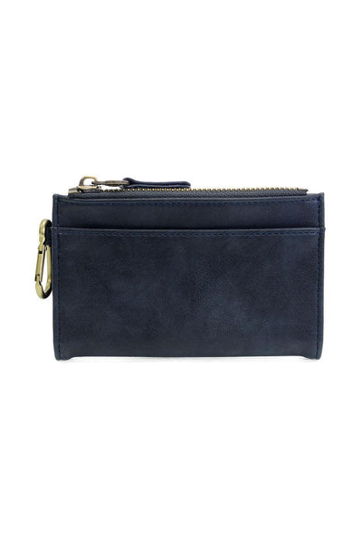 BOBBIE NAVY BIFOLD WALLET WITH CARABINER
