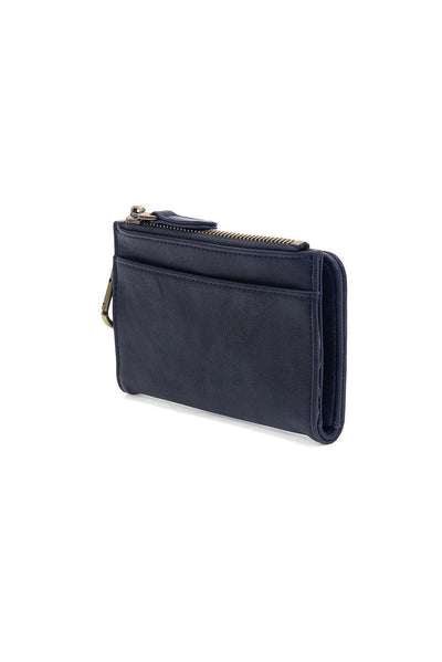 BOBBIE NAVY BIFOLD WALLET WITH CARABINER
