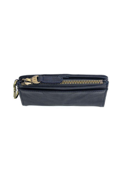 BOBBIE NAVY BIFOLD WALLET WITH CARABINER