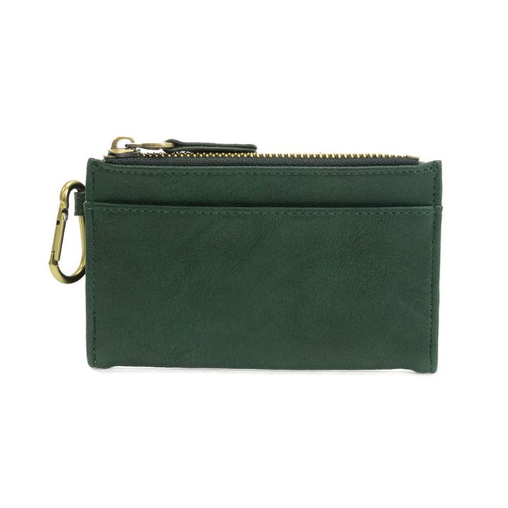 BOBBIE DEEP GREEN BIFOLD WALLET WITH CARABINER