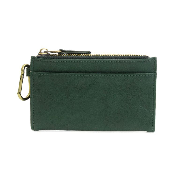 BOBBIE DEEP GREEN BIFOLD WALLET WITH CARABINER
