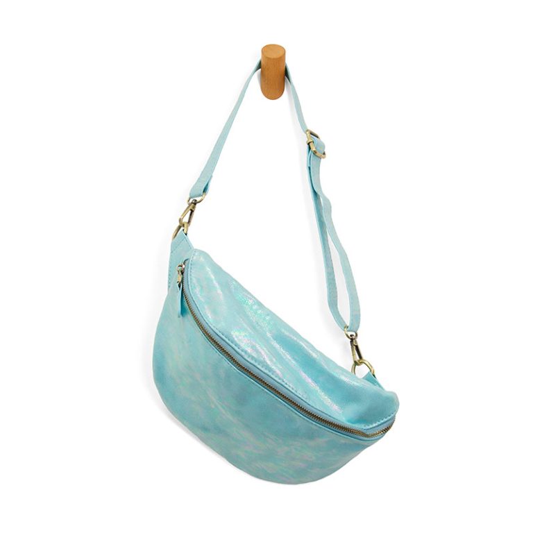 TURQ HOLOGRAPHIC TWYLA SLING/BELT BAG
