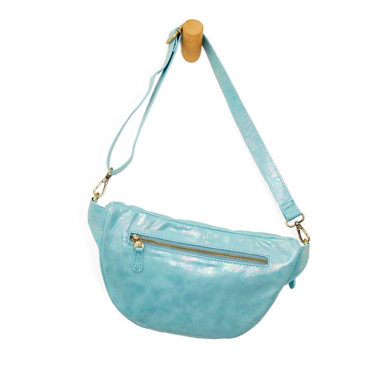 TURQ HOLOGRAPHIC TWYLA SLING/BELT BAG
