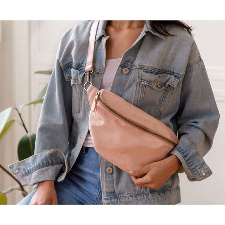 PINK HOLOAGRAPHIC TWYLA SLING/BELT BAG