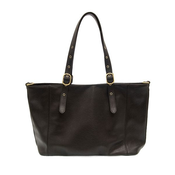 BLACK SHELBY STUDDED TOTE BAG