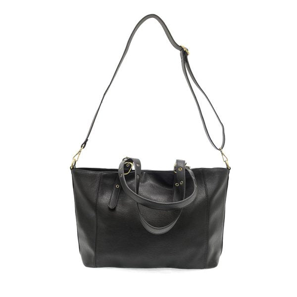 BLACK SHELBY STUDDED TOTE BAG