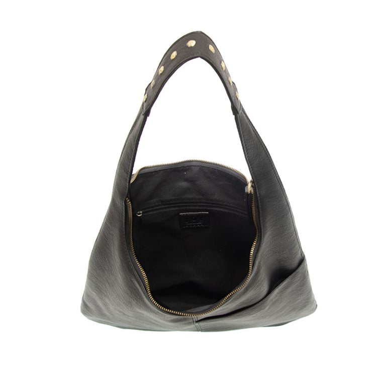 BLACK HARLEY STUDDED HOBO