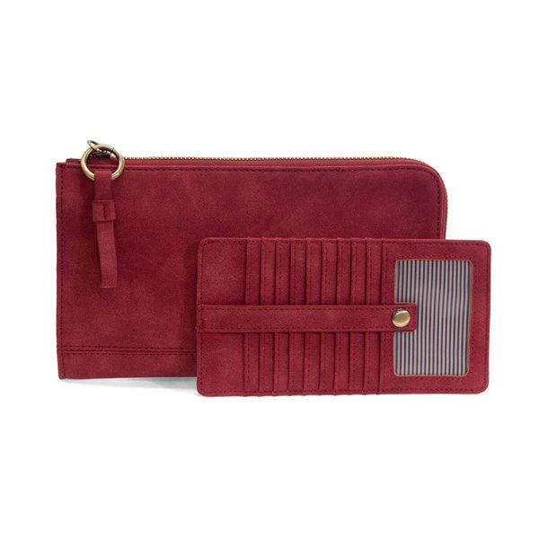 RUST KARINA FAUX SUEDE CONVERTIBLE WRISTLET & WALLET