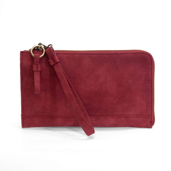 RUST KARINA FAUX SUEDE CONVERTIBLE WRISTLET & WALLET