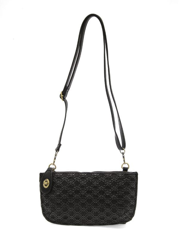 BLACK LATTICE WOVEN CROSSBODY WRISTLET
