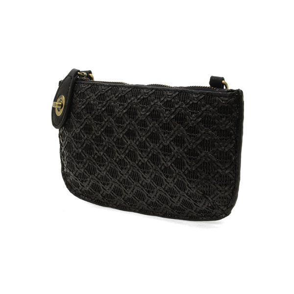 BLACK LATTICE WOVEN CROSSBODY WRISTLET