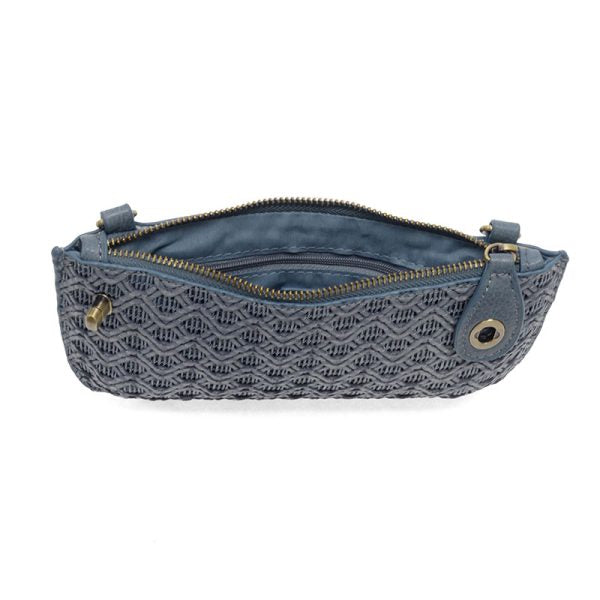 DENIM LATTICE WOVEN CROSSBODY WRISTLET