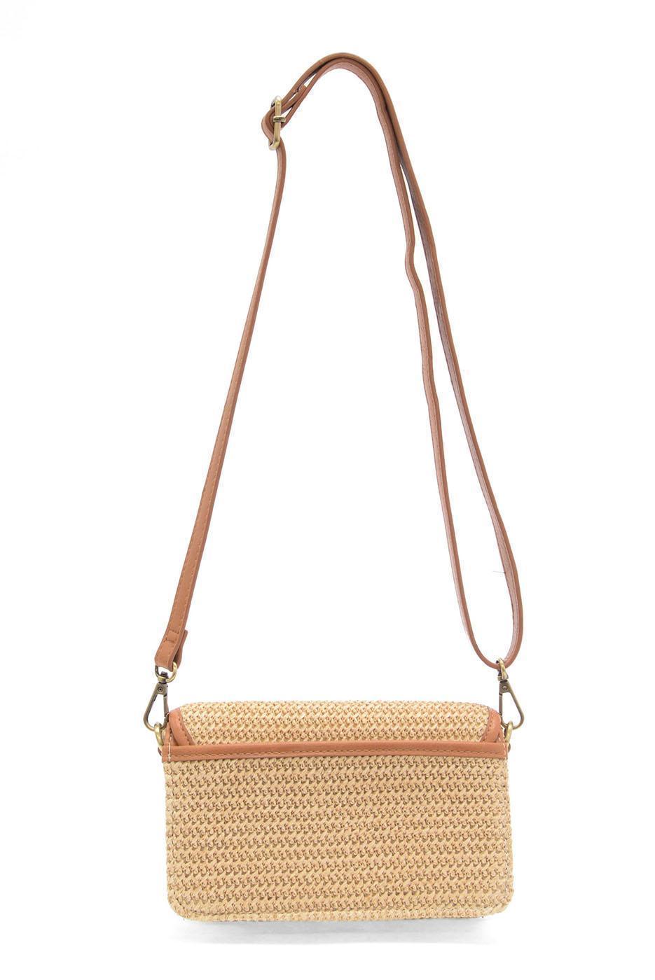 BONNIE NATURAL STRAW BAMBOO MINI TURNLOCK CROSSBODY