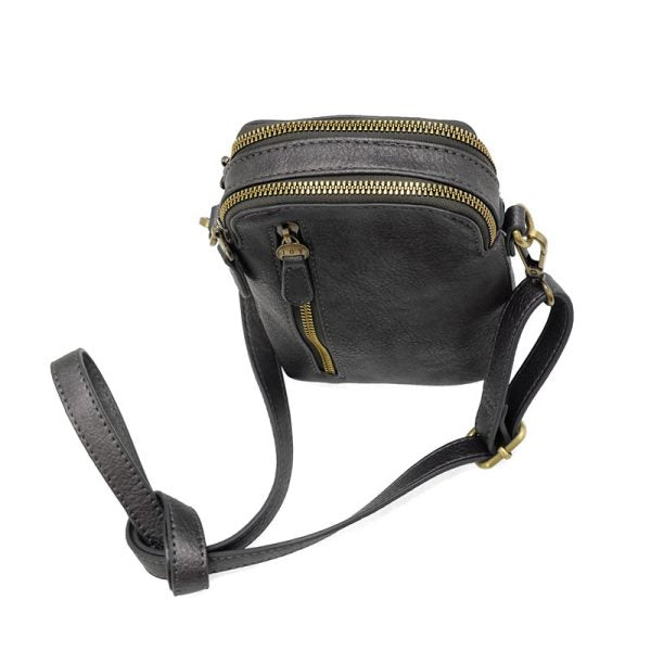 METALLIC PEWTER JOLENE CROSSBODY PHONE BAG
