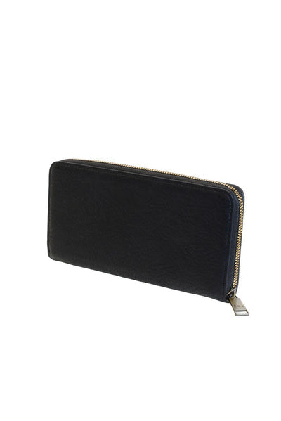 RUE BLACK ZIP AROUND WALLET WITH WRIST STRAP
