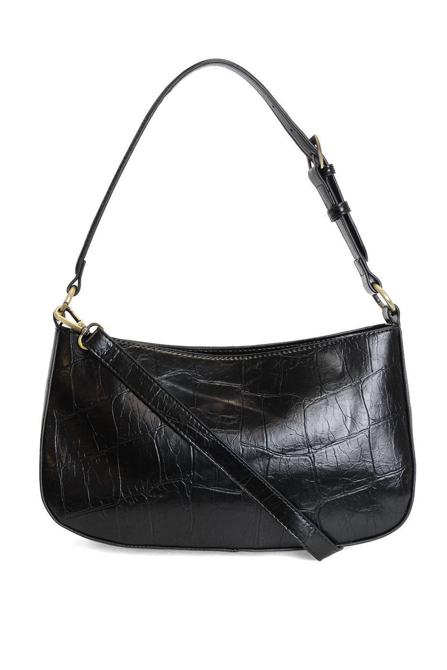 ERIN BLACK CROCK SHOULDER BAG
