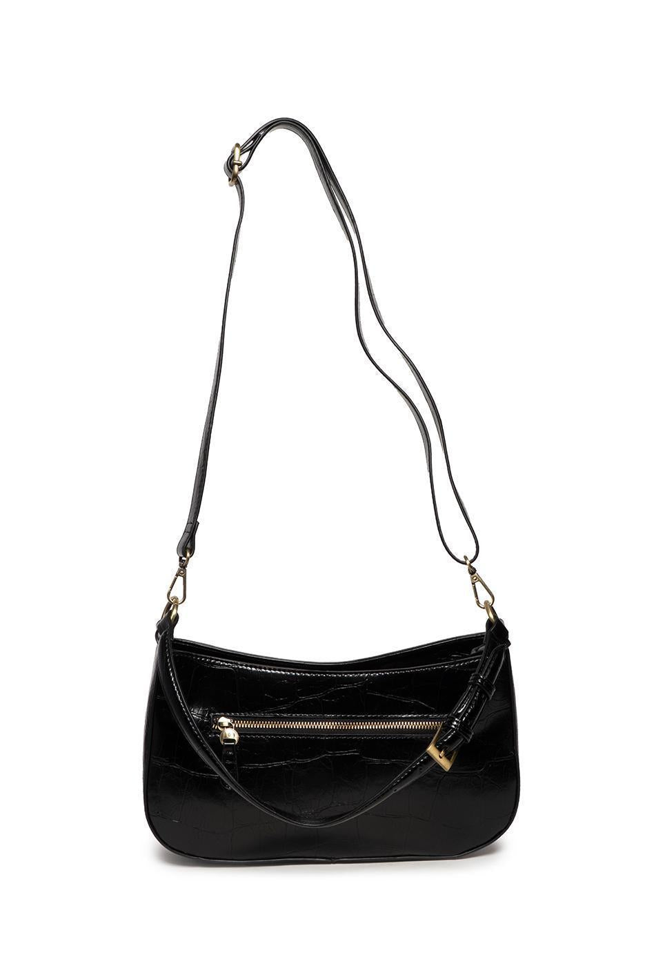 ERIN BLACK CROCK SHOULDER BAG