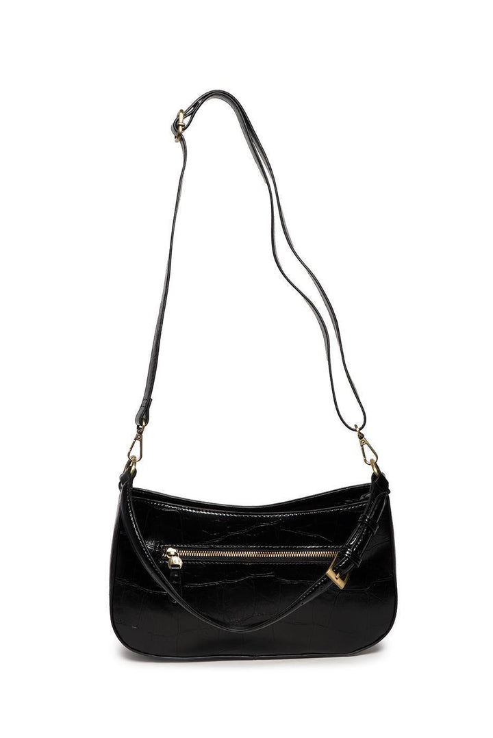 ERIN BLACK CROCK SHOULDER BAG