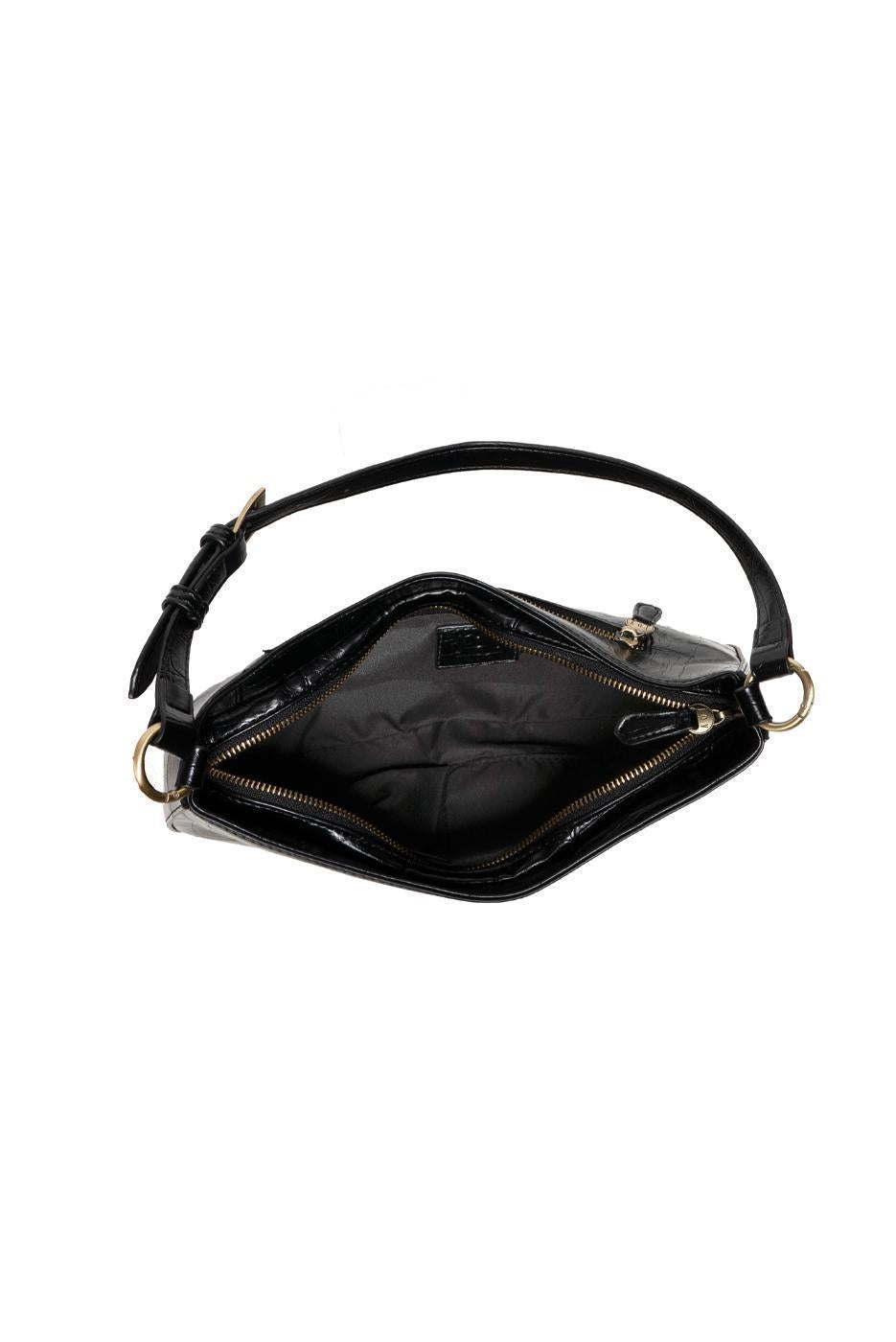ERIN BLACK CROCK SHOULDER BAG