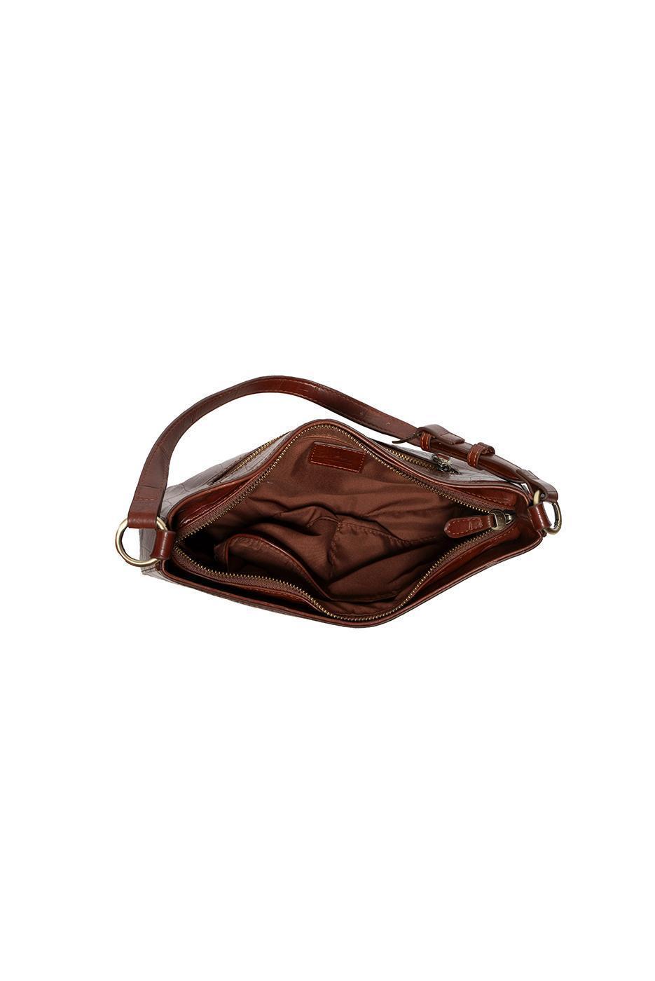 ERIN PECAN CROCK SHOULDER BAG