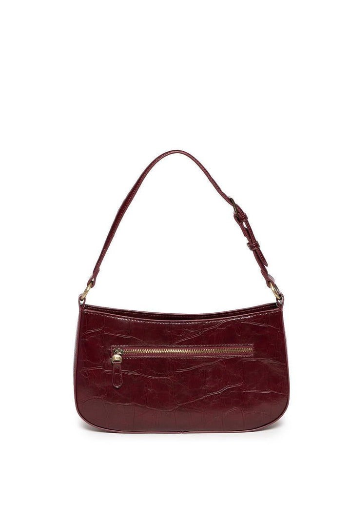 ERIN BURGUNDY CROCK SHOULDER BAG