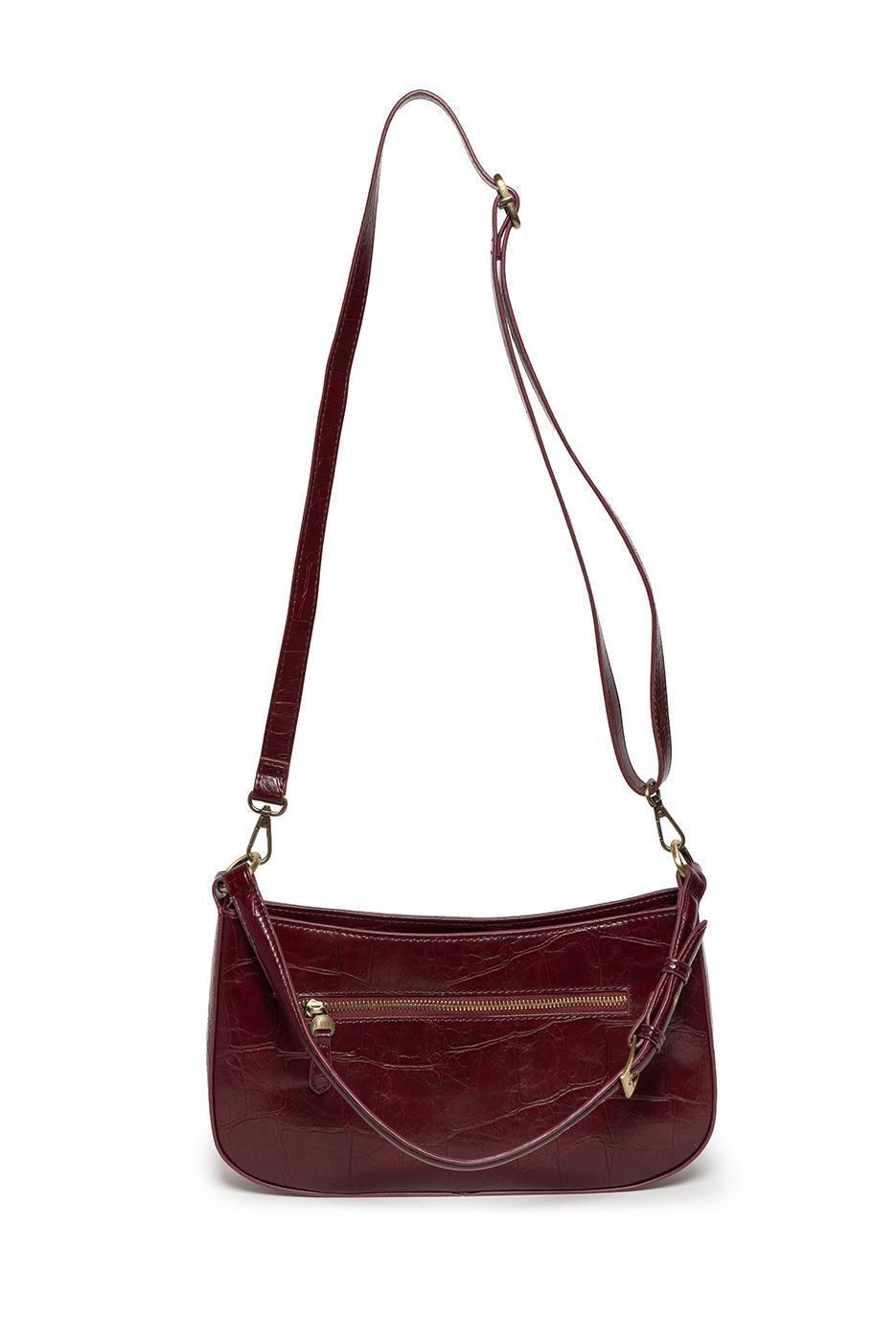 ERIN BURGUNDY CROCK SHOULDER BAG