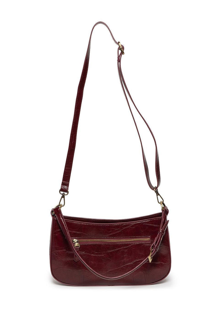 ERIN BURGUNDY CROCK SHOULDER BAG