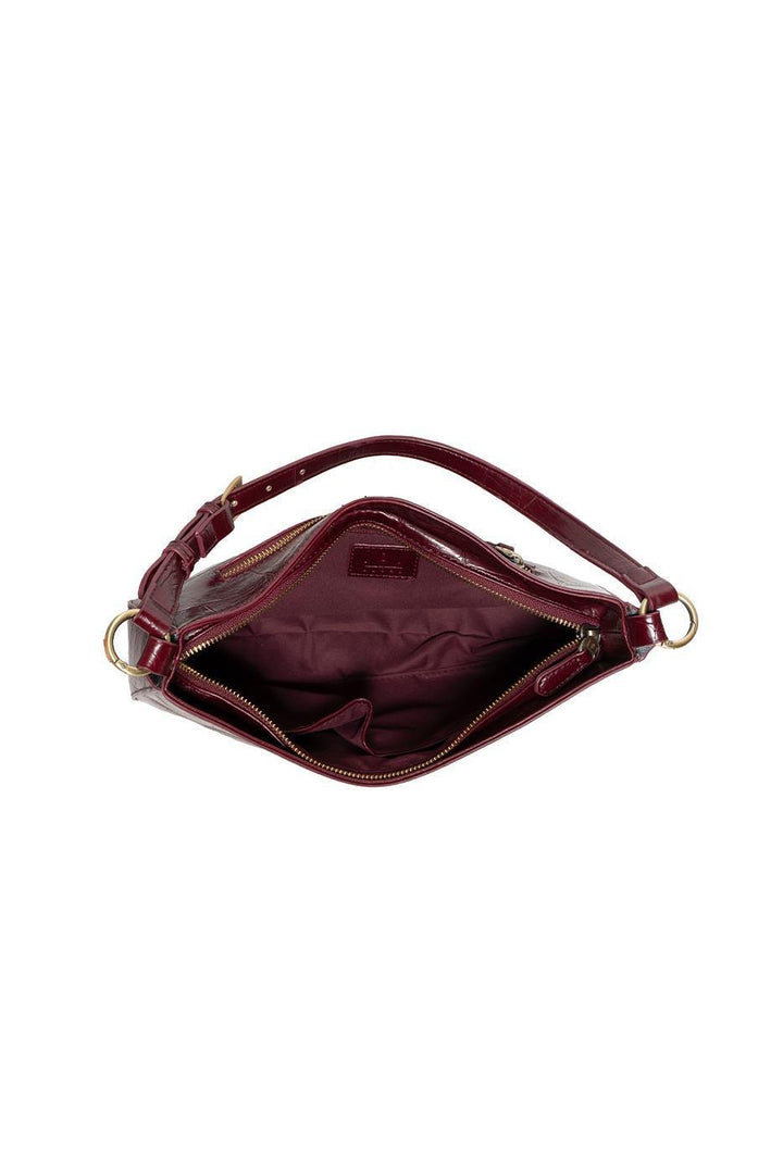 ERIN BURGUNDY CROCK SHOULDER BAG