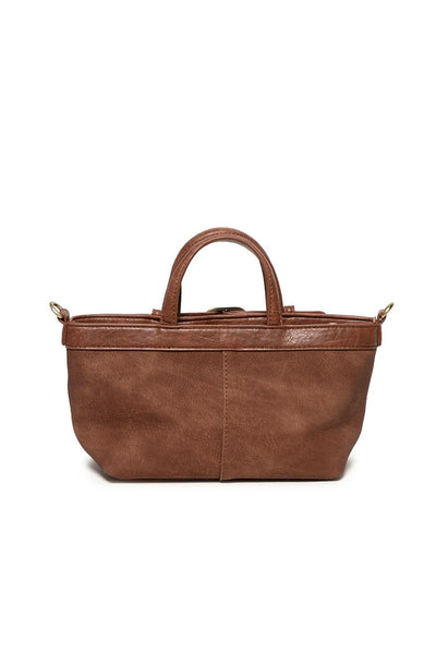 ASPYN TOFFEE SUEDED BELTED SMALL TOTE BAG

