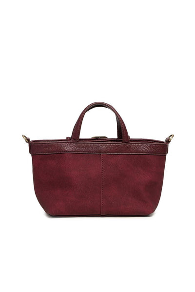 ASPYN BORDEAUX SUEDED SMALL TOTE BAG
