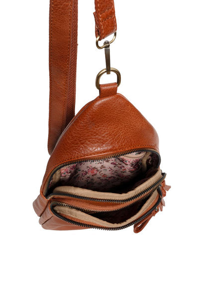 JAS COGNAC SLING CROSSBODY BAG