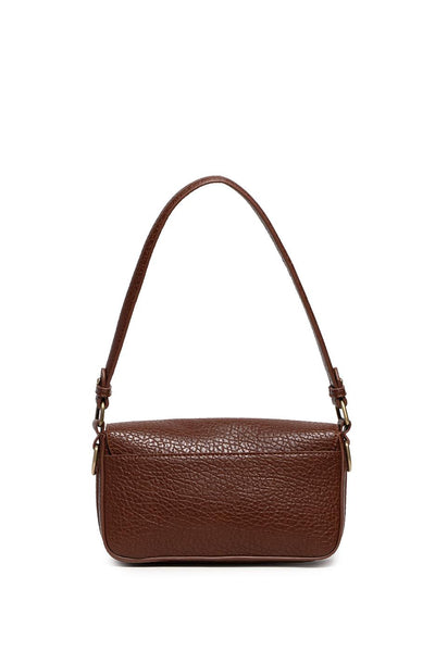 LEONA WALNUT FLAP SHOULDER BAG