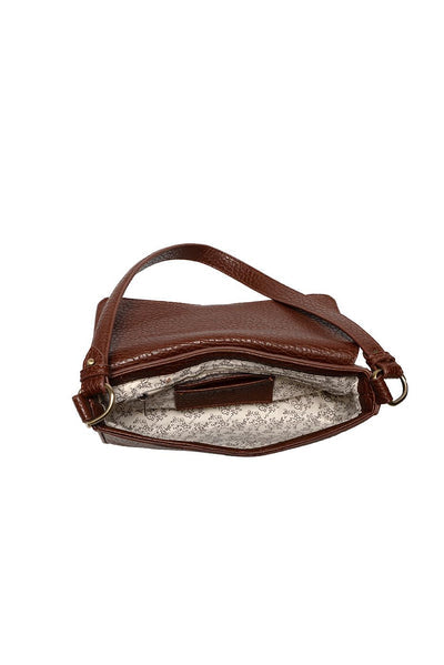 LEONA WALNUT FLAP SHOULDER BAG