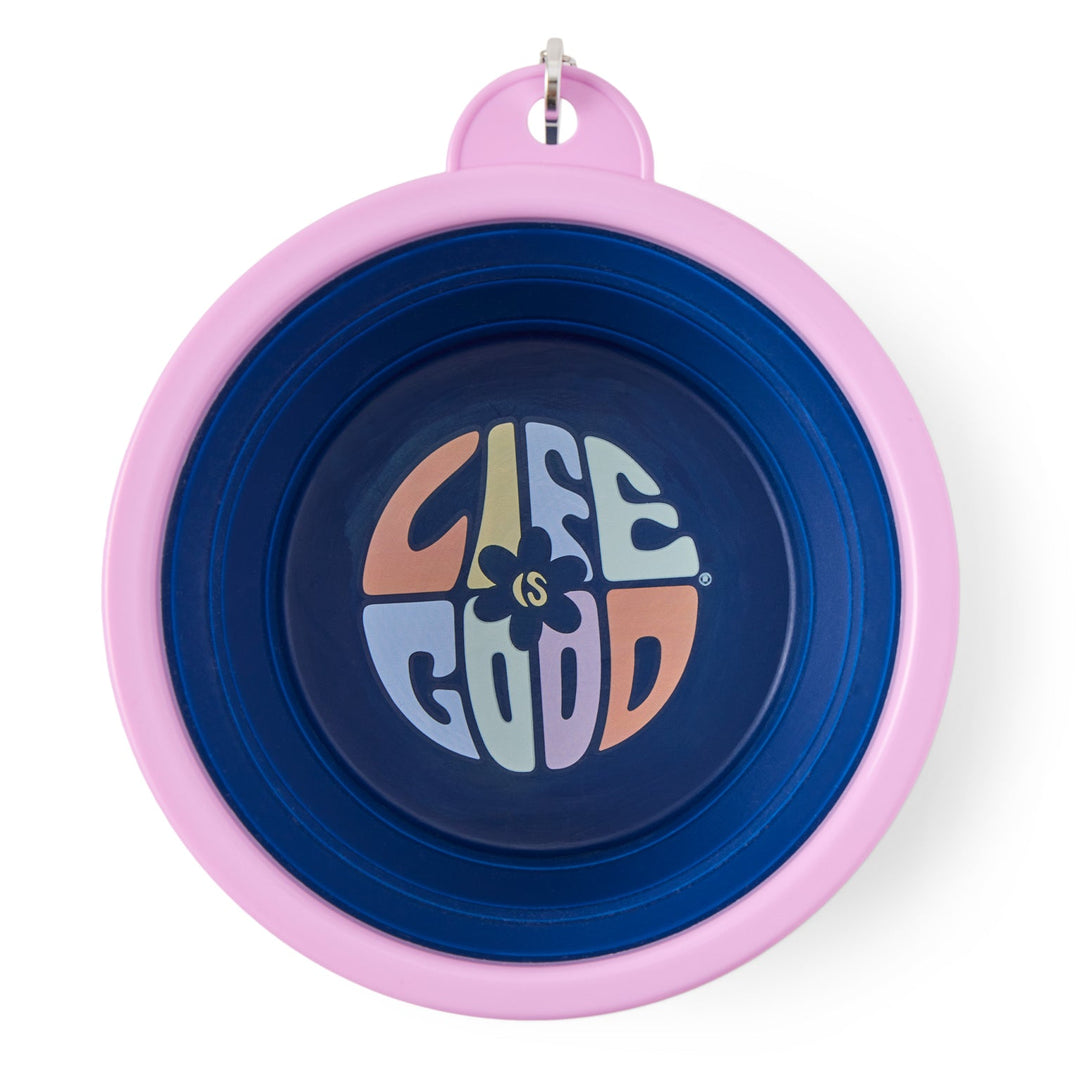 DAISY CIRCLE PSYCHEDELIC SILICONE TRAVEL DOG BOWL