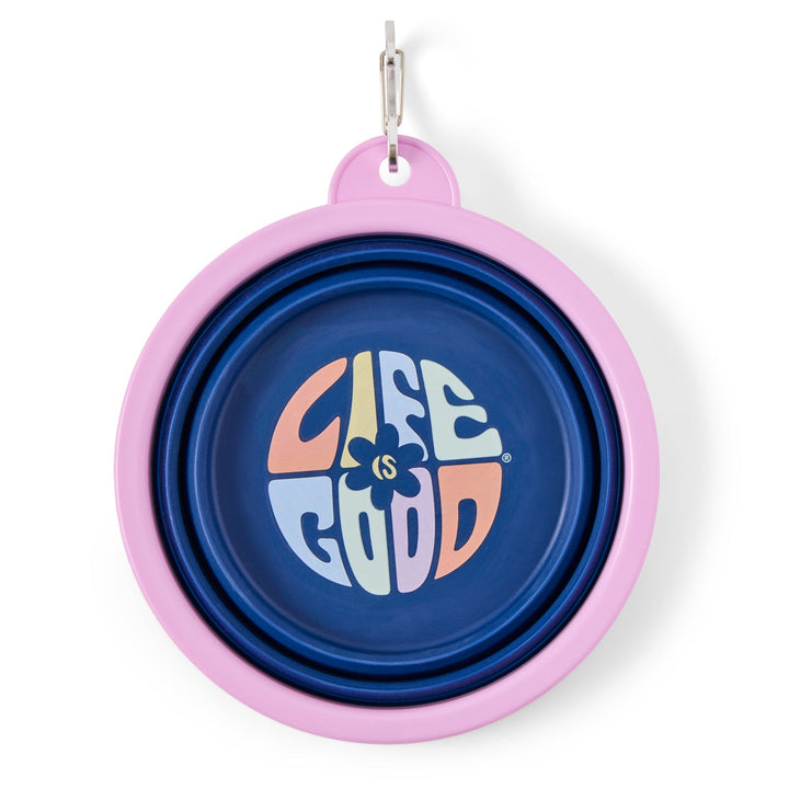 DAISY CIRCLE PSYCHEDELIC SILICONE TRAVEL DOG BOWL