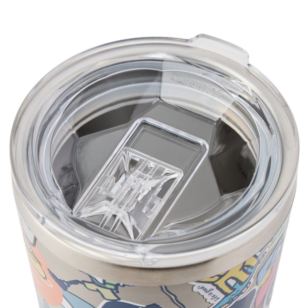 VINTAGE STICKER COLLAGE 16OZ STAINLESS CORKCICLE TUMBLER
