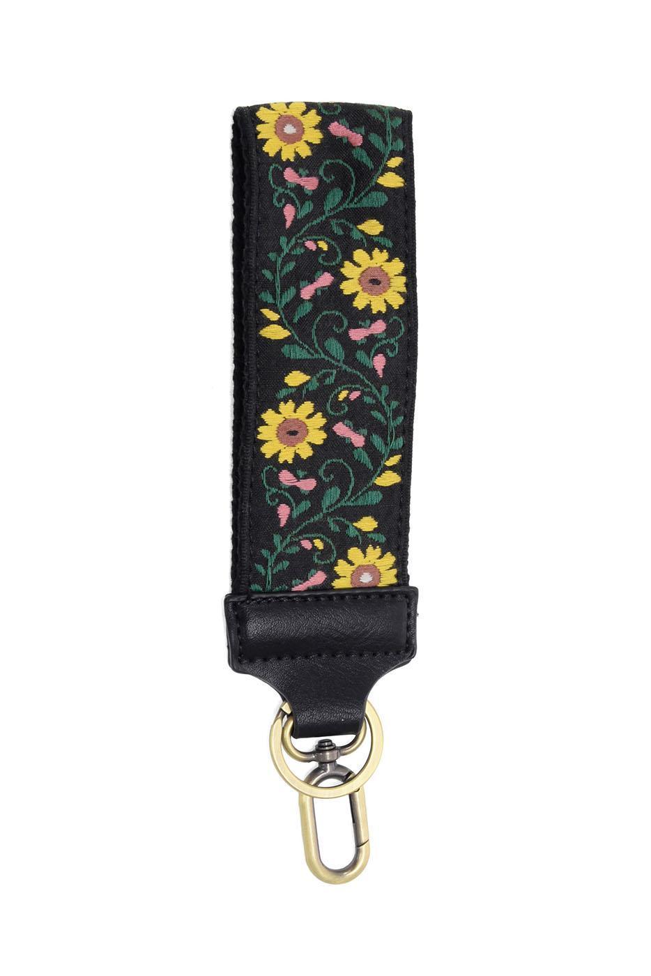 YELLOW CLIMBING FLORAL VINE EASY FIND WRISLET KEYCHAIN