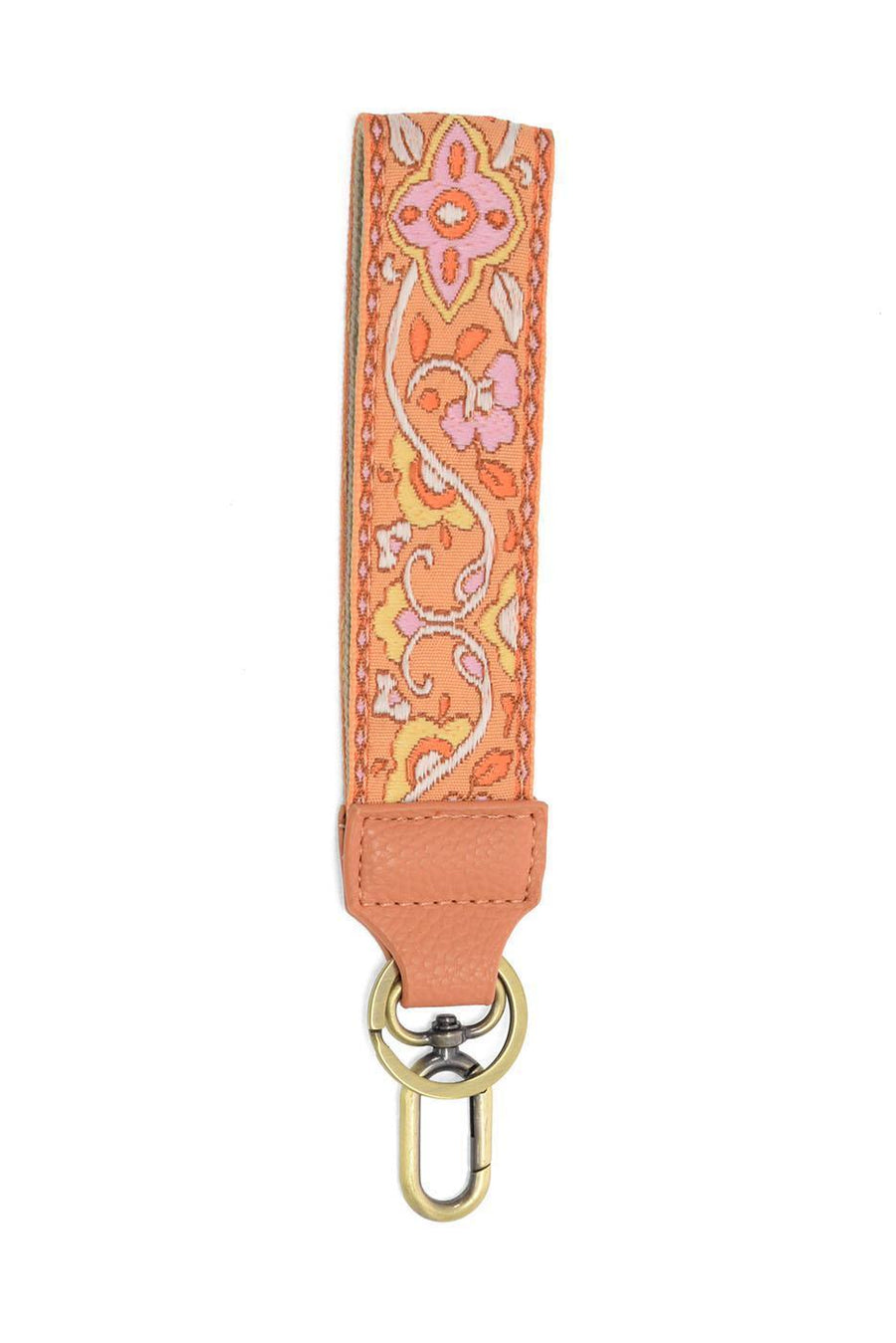 MULTI PINK FRINGE FLORAL EASY FIND WRISTLET KEYCHAIN

