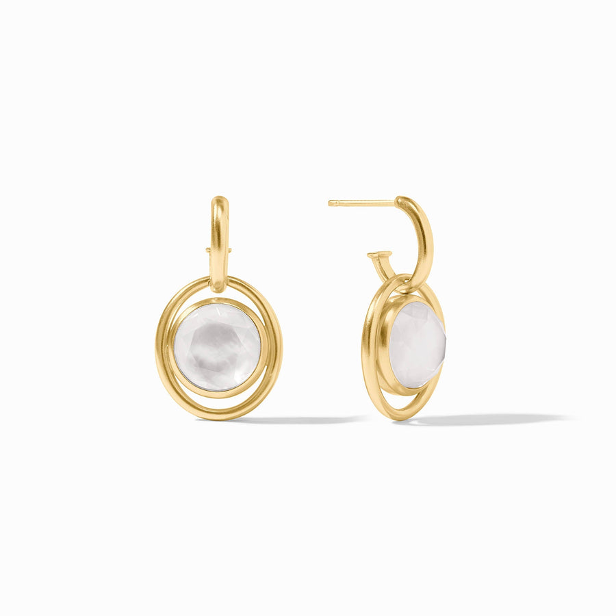 LAGUNA GOLD Iridescent Clear Crystal HOOP & CHARM EARRINGS
