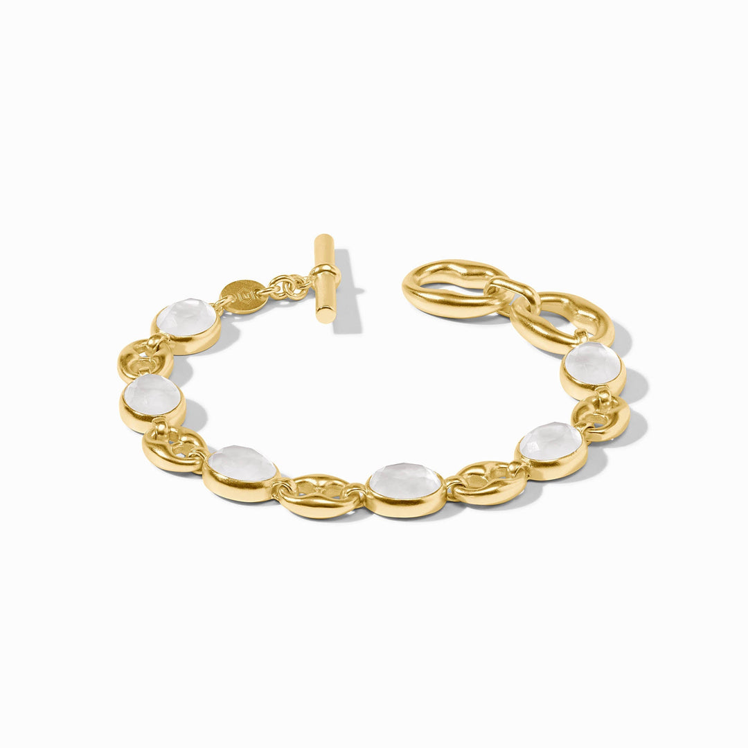 Iridescent Clear Crystal Gold Laguna Stone Bracelet