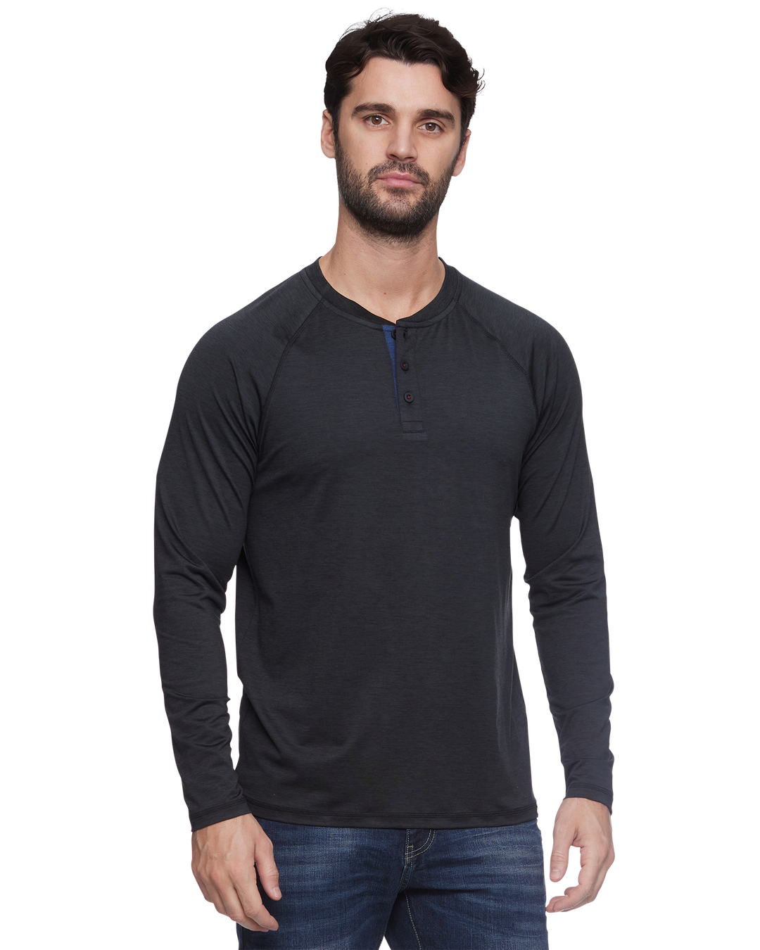 MEN'S CHARCOAL VICTORY PERFORMANCE HENLEY