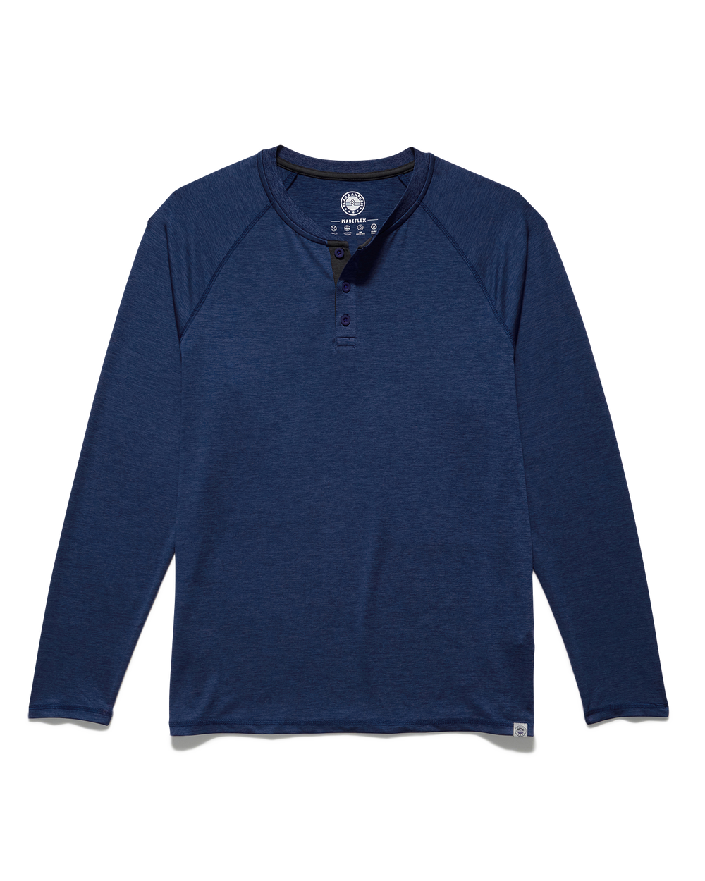 MEN'S NAVY HEATHER VICTORY PERFORMANCE HENLEY
