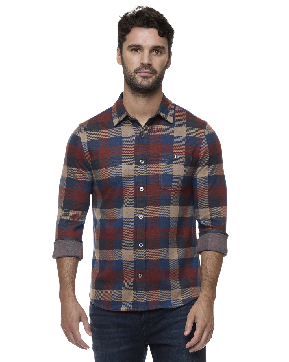 MEN'S TRUXTON RUST HERO KNIT FLANNEL SHIRT
